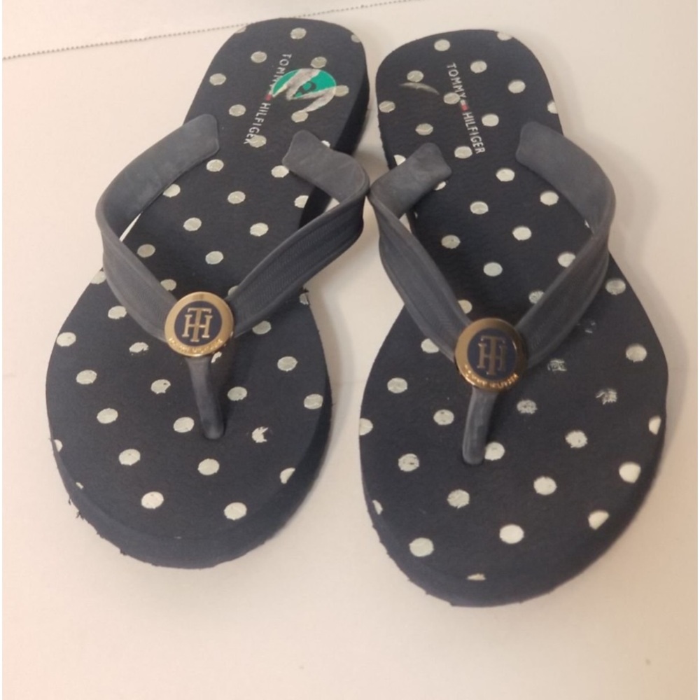 Tommy Hilfiger Polka Flip Flops Size 7/8